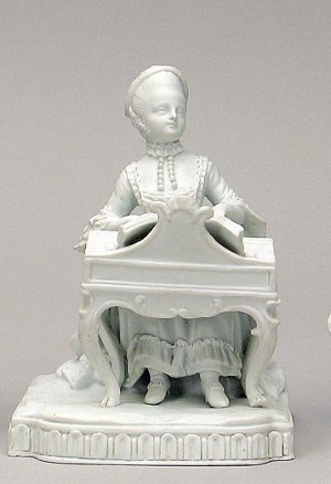 Alegoria Słuchu – dama grająca na klawikordzie, Johann Carl Schönheit, 1772, Miśnia 
