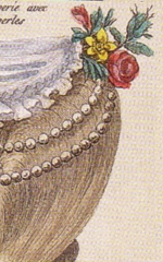 Paryskie fryzury, grafika, 1776