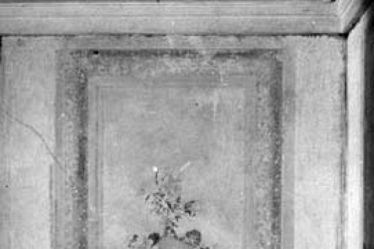 Odkryte malowidło ścienne w Gabinecie o Trzech Oknach, 1959 r., fot. Pracownia Konserwacji Zabytków