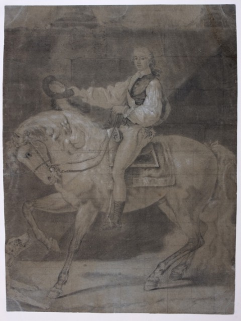 Portret Stanisława Potockiego na koniu - szkic nieznanego autora