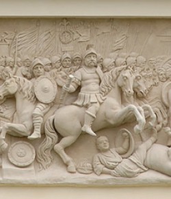 Bitwa pod Chocimiem, płaskorzeźba z fasady pałacu w Wilanowie