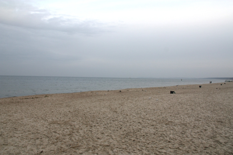Fotografia kolorowa, współczesna. Przedstawia plażę i morze.
