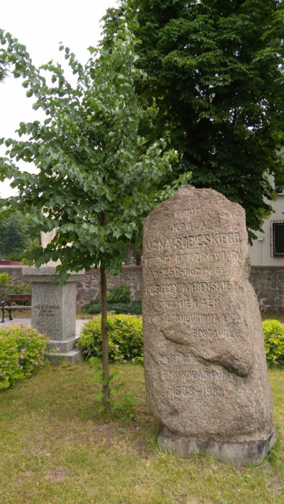 Pomnik Jana III Sobieskiego, umieszczony na terenie kościoła św. Michała Archanioła w Puszczy Mariańskiej. Pomnik w kształcie lekko ociosanego głazu, osadzonego na trawie. Na froncie napisy.