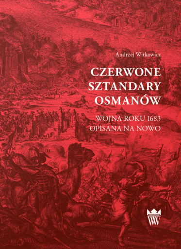 Czerwona okładka książki z ryciną przedstawiającą scenę wojenną. Na pierwszym planie uciekający żołnierz i wielbłąd.