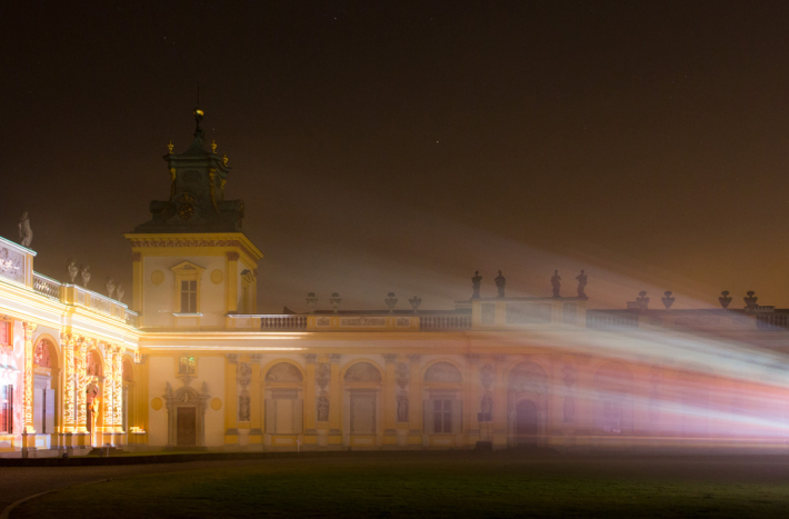 Mapping na fasadzie pałacu