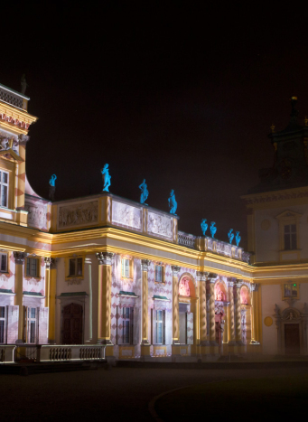 Mapping na fasadzie pałacu