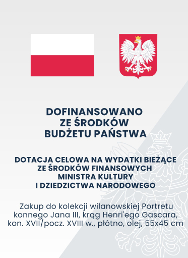 Plakat informacyjny MKiDN z flagą i godłem Polski.